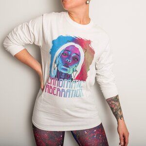 White Long Sleeved Cyberpunk Girl Tee